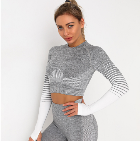 Mia Selects Seamless Stripe Activewear Set
