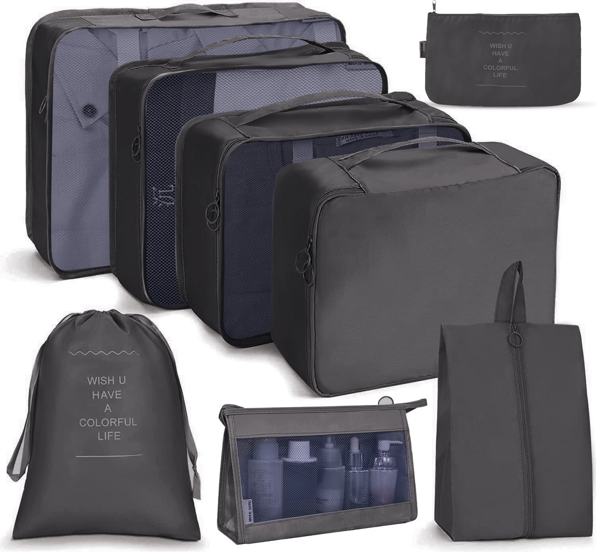 PackSmart 8-Piece Travel Organizer Set
