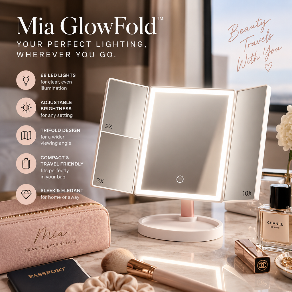 Mia GlowFold™ 68 LED Travel Makeup Mirror