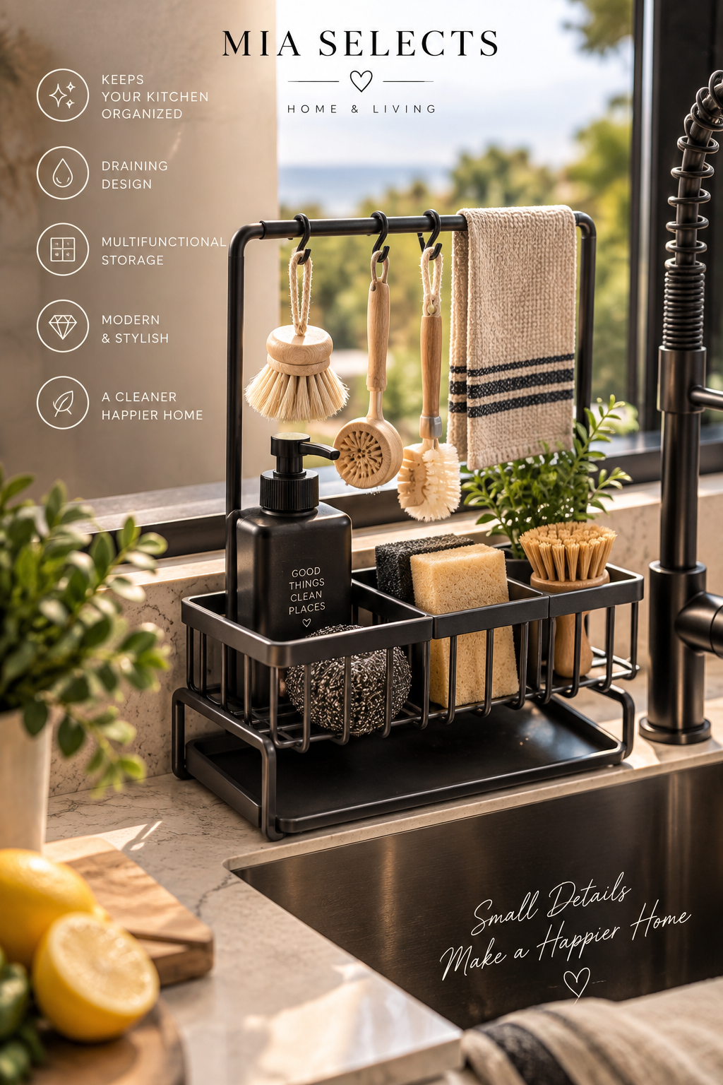 SinkSide Organizer | Multifunctional Kitchen Sink Rack