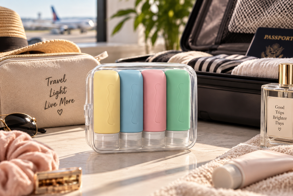 TSA-Approved Refillable Silicone Travel Bottles Set of 4