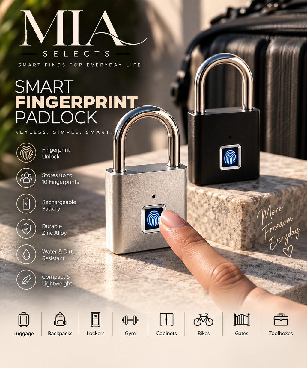 Smart Fingerprint Padlock – Keyless Rechargeable Lock