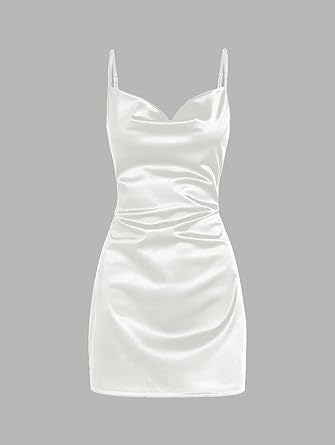 Satin Backless Slip Dress Lace-Up Sleepwear
