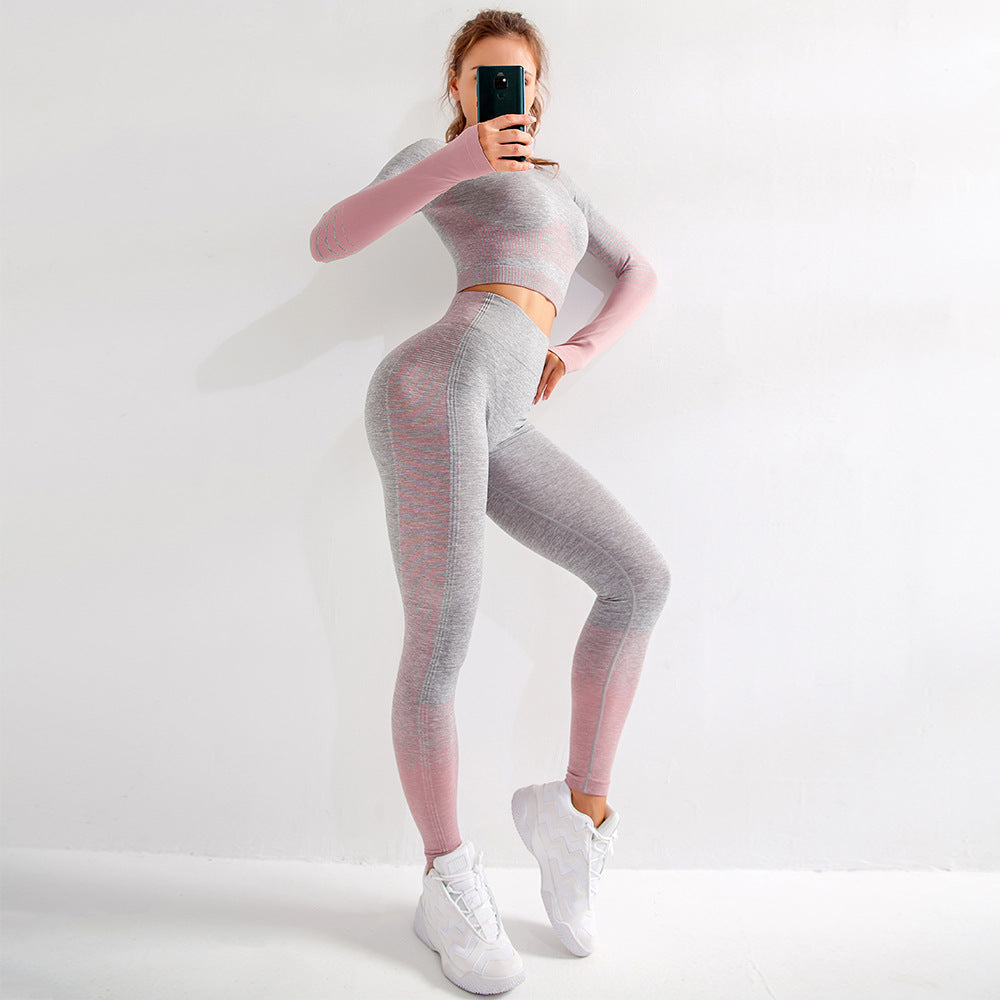 Mia Selects Seamless Stripe Activewear Set